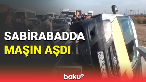 Sabirabadda yol qəzası: magistral yolda tıxac yarandı