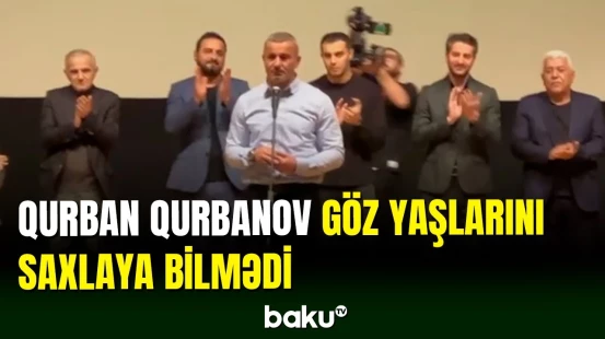 Qurban Qurbanov çıxışı zamanı qardaşından danışarkən kövrəldi
