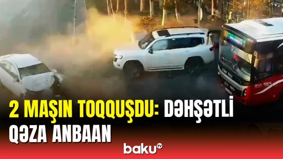 Bakıda "Prius" digər avtomobilə çırpıldı, işıqfor sıradan çıxdı