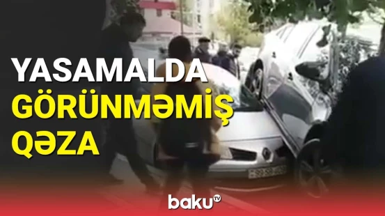 Yasamalda qeyri-adi yol qəzası sakinləri təəccübləndirdi