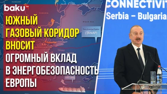Выступление президента Азербайджана на открытии интерконнектора Сербия-Болгария