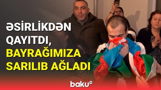 Azad edilən Aqşinin ailəsinə qovuşma görüntüsü