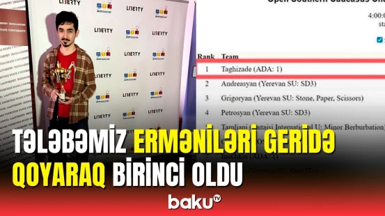 Azərbaycanlı tələbə İbrahim Tağızadə böyük uğura imza atdı