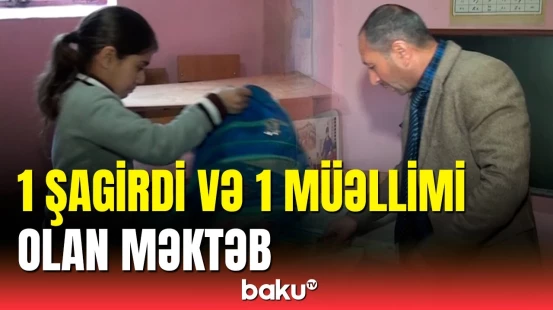 Qubanın Xırt kəndində qeyri-adi məktəb | Yeganə şagird və müəllimi danışdı