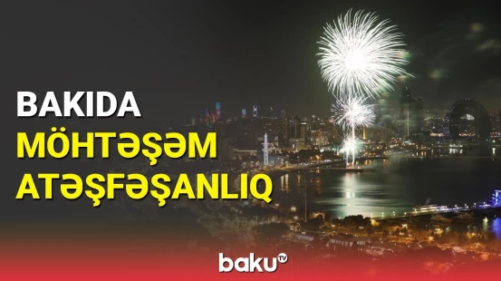 Bakı 2024-ü belə qarşıladı | Yeni il atəşfəşanlığından görüntülər