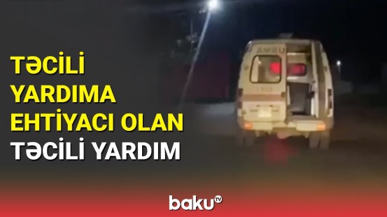 Yararsız vəziyyətdə çağırışlara gedən ambulans