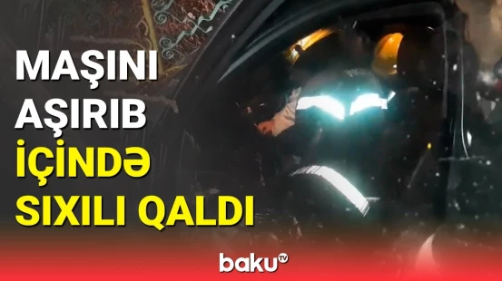 Zaqatalada maşın aşdı | FHN sürücünü belə xilas etdi