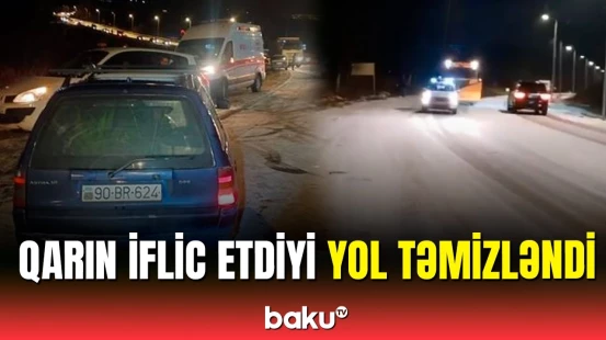 Şamaxı-Muğanlı yolu qardan təmizləndi