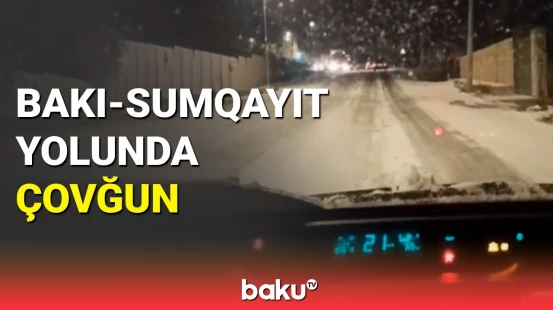Bakı-Sumqayıt yolunda güclü qar