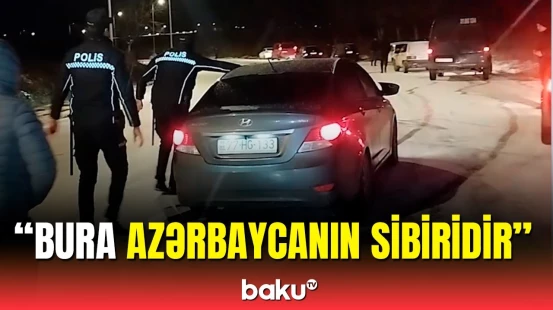 Qar Ağsu-Şamaxı yolunda hərəkəti çətinləşdirib