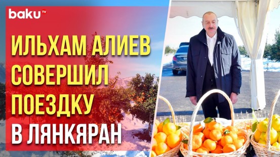 Президент Азербайджанской Республики Ильхам Алиев совершил поездку в Лянкяранский район