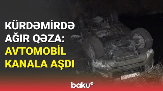 Kürdəmirdə Dövlət Məşğulluq Agentliyinin avtomobili qəzaya düşdü