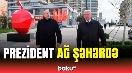 İlham Əliyev Bakı Ağ Şəhərin Mərkəzi Park Kvartalında olub