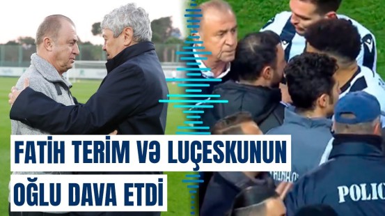 Meydançaya girən polis Fatih Terim və Luçeskunu güclə ayırdı