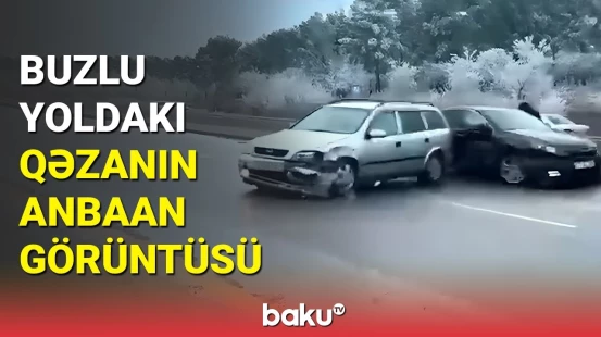 Sürücülərə xəbərdarlıq | Bakı-Şamaxı yolunda 2 maşının toqquşma anı