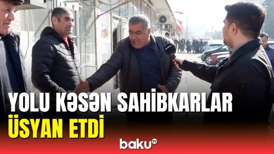 Bakıda sahibkarlar səkini zəbt etdi