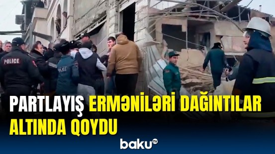 Ermənistanda güclü partlayışdan görüntülər | Evlər yerlə yeksan oldu