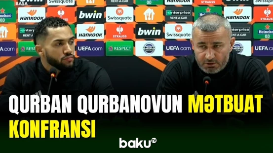 "Qarabağ" - "Braqa" oyunu öncəsi Qurban Qurbanovun mətbuat konfransı