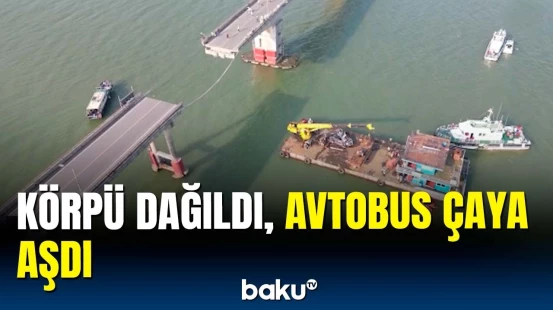Faciəvi qəza | Gəmi körpüyə çırpıldı, avtobus çaya düşdü