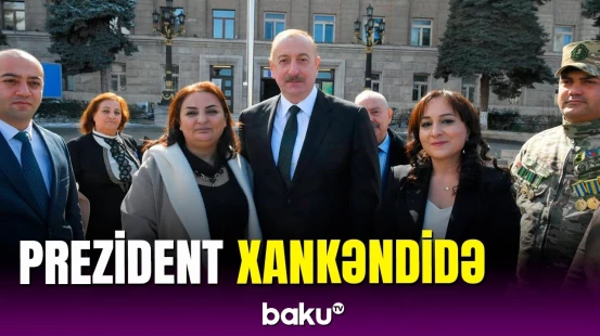 İlham Əliyev Xocalı sakinləri ilə Xankəndidə oldu