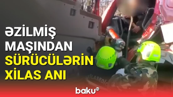 İsmayıllıda dəhşətli qəza | FHN xilasedilmə görüntülərini yaydı