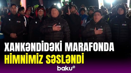 Xankəndi - Bakı ultra marafonunda Dövlət Himni səsləndirildi