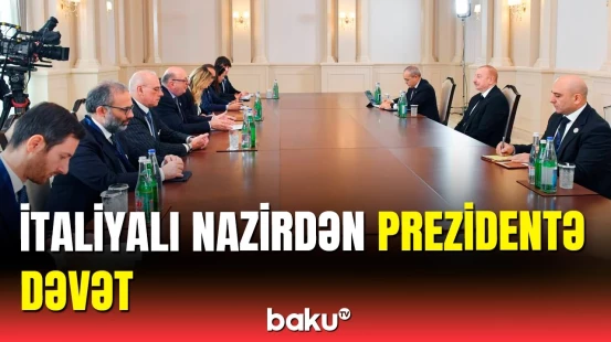 Prezident italiyalı nazirlə Qarabağ və digər məsələlərdən danışdı