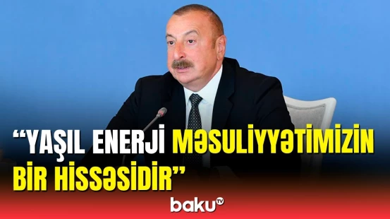 İlham Əliyev yaşıl enerjinin əhəmiyyətindən danışdı