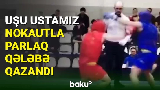 Uşu-sanda üzrə 6 qat Avropa çempionu Elçin Eminovdan nokautla qələbə