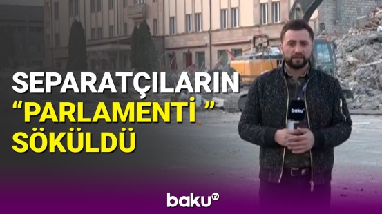 Baku TV separatçıların qanunsuz tikililərinin söküldüyü Xankəndidə