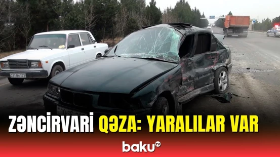 Bərdədə zəncirvari yol qəzası baş verib | Yaralılar var