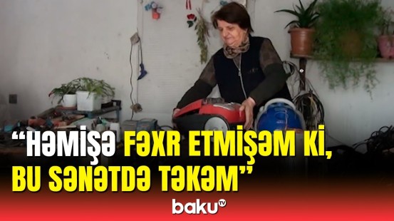 Yevlaxda 48 ildir elektrik işləyən qadın