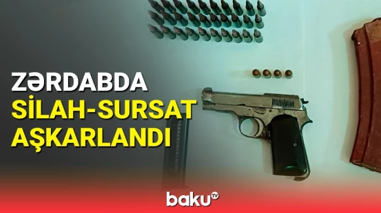 Zərdabda Qarasu çayının sahilindən silah-sursat aşkarlanıb