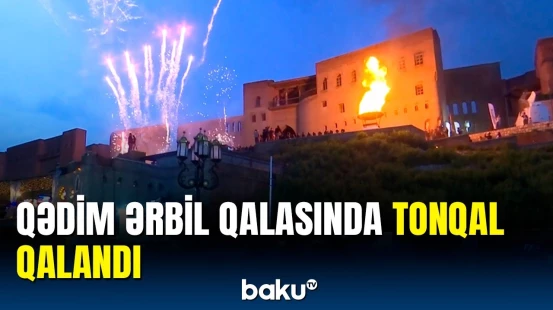 İraqda Novruz coşqu ilə keçirildi | Atəşfəşanlıq şousu