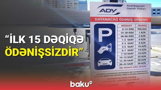 Dəmiryol Vağzalı qarşısında yeni parkinq tarifi