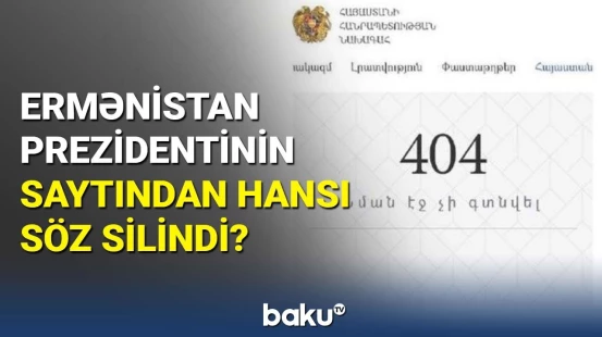 Ermənistan Prezidentinin saytından qondarma qurumun adı silindi