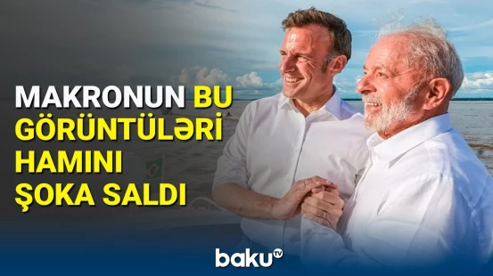 Makronun rəsmi görüşündən sonra bu fotoları yayıldı | Gülməli  vəziyyət yarandı