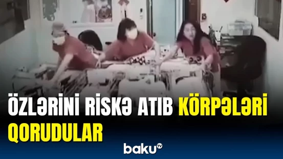 Tayvanda zəlzələ vaxtı tibb bacılarından örnək addım