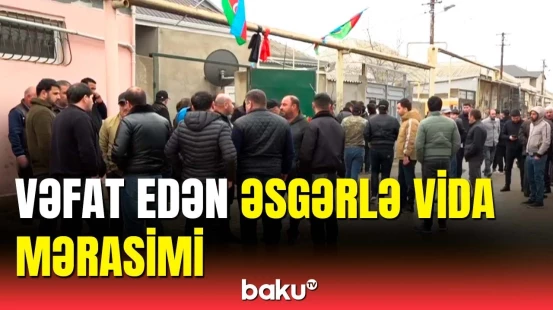 Yaxınları əsgər İmran Əmrahovla vida üçün toplandı