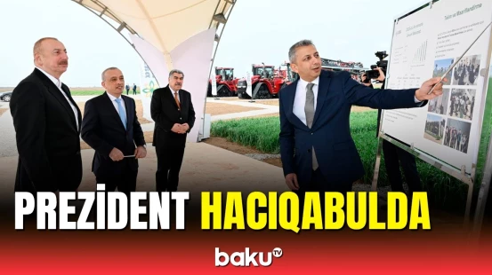 İlham Əliyev Hacıqabul rayonuna səfər etdi