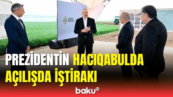 İlham Əliyev Hacıqabulda | Səfərdən görüntülər