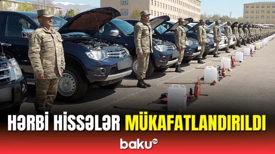 Əlahiddə Ümumqoşun Ordunun texnikalarına baxış keçirdi