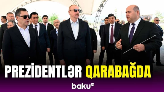 İlham Əliyev və Sadır Japarov Füzuli və Ağdama səfər edib