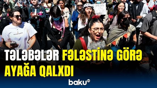 ABŞ-də tələbələr Fələstinə dəstək aksiyası keçirdi