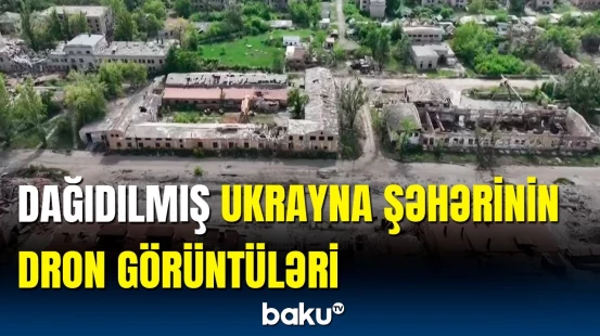 Raket hücumlarından sonra Ukraynanın Çasiv Yar şəhəri