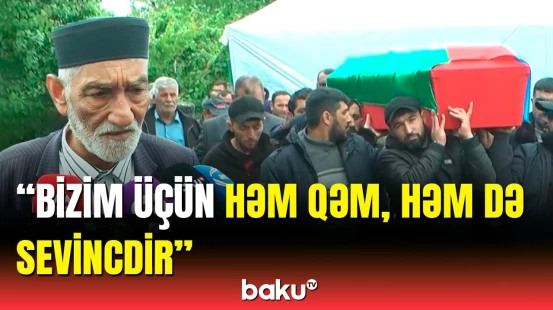 Şükür olsun, gözümüz yoldan yığıldı | Qalıqları tapılan şəhid Vüqar Həsənovun dəfni