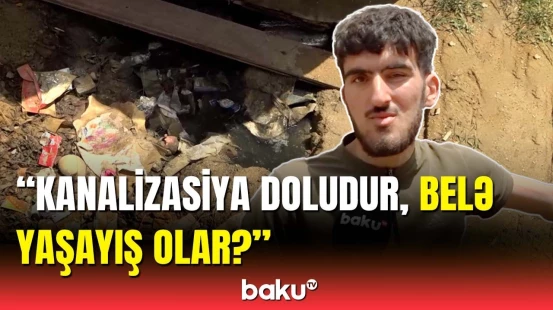 Hövsan sakinlərinin kanalizasiya problemi | Xəcalətdən çölə çıxa bilmirik