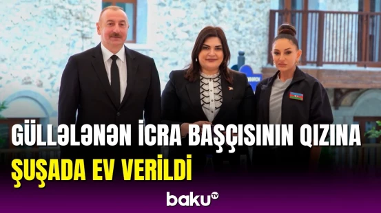 Mikayıl Gözəlovun qızı Şuşada duyğulu anlar yaşadı