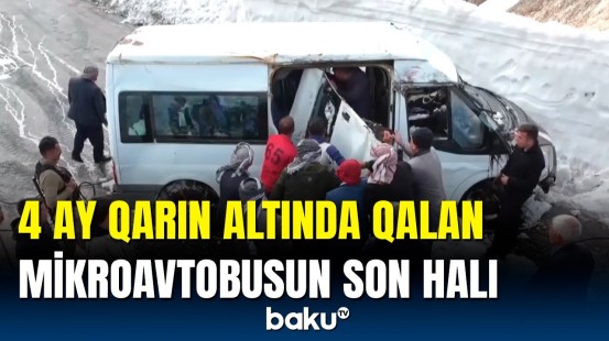 4 ay qarın altında qalan mikroavtobusun çıxarılma anı | Türkiyə