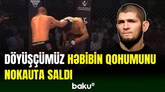 Döyüşçümüz Tahir Abdullayev Həbib Nurməhəmmədovun qohumunu nokaut etdi